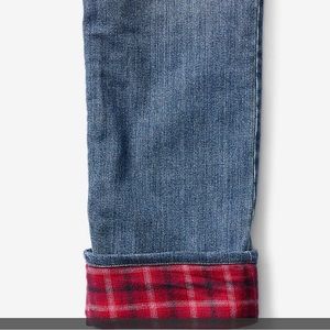 Eddie Bauer Boyfriend Flannel Lined Jeans 8 Tall *NWOT*